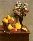 Still Life With Flowers And Fruit by Henri Fantin-Latour